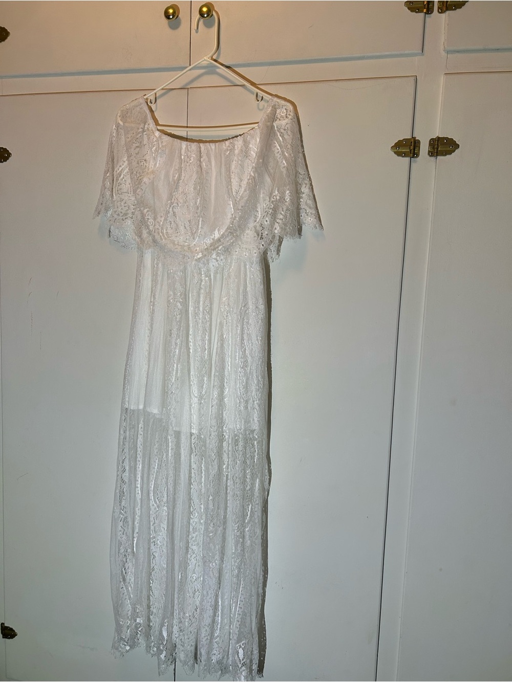 HYFVE White Lace Off-Shoulder Summer Maxi/Mini Dress